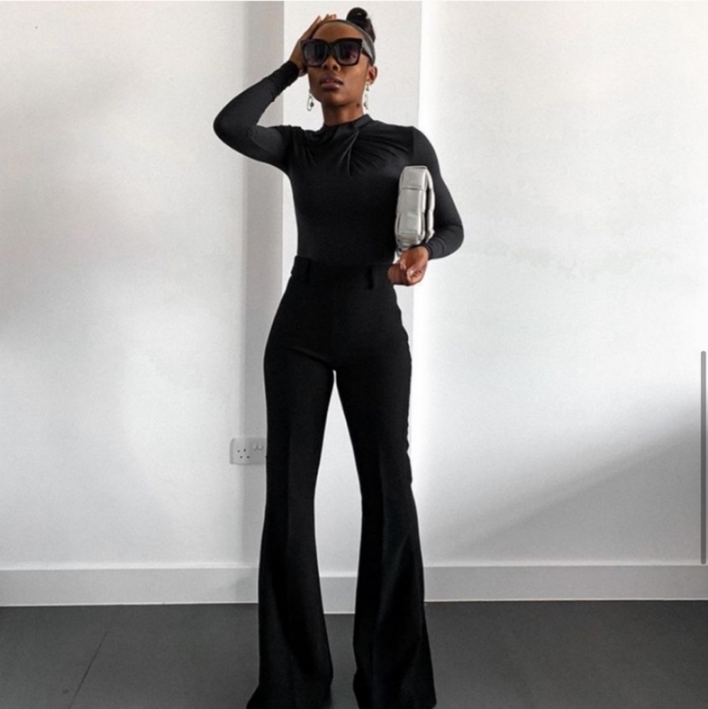 Zara shoulder pad knotted bodysuit